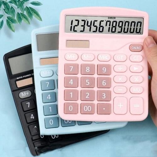 12-bit Solar-powered Computer Student Calculator Desktop Office Computer School Calculators Financial Accounting Tools