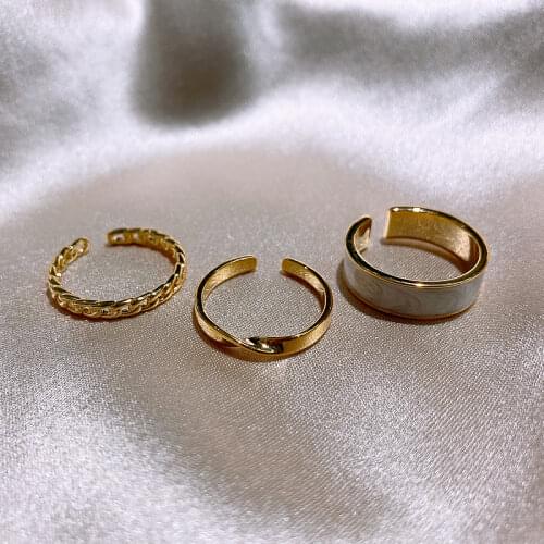 Korean Three-piece Suit Ring Fashion Personality Ins Retro Index Finger Tail Ring