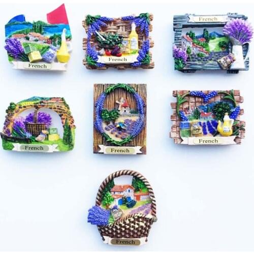 Creative Magnetic Fridge Magnet French Provence Lavender Pastoral Scenery Tourism Memorial Decoration Crafts
