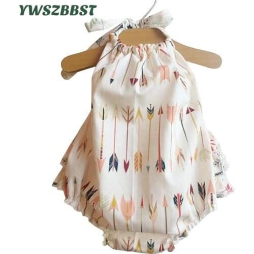 Summer Baby Rompers Fashion Colorful Print Sling Girl Rompers Kids Jumpsuit Cotton Romper Photo Props