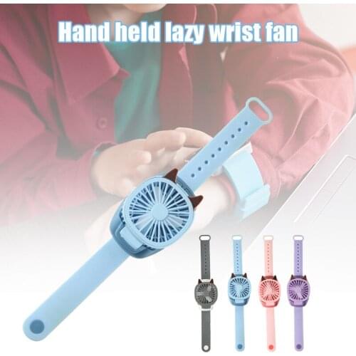 Mini Carry Soft Wrist Fan Watch Air Cooler with RGB Light USB Rechargeable 3 Speed Adjustable for Student Kids Mini Fan QJY99