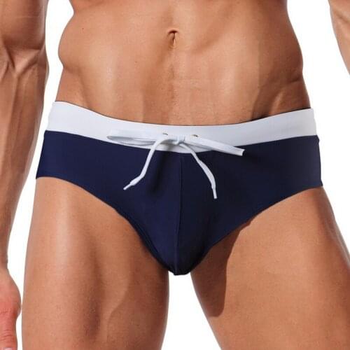 New Mens Swimming Briefs Quick Dry Surfing Swimwear Mens Sport Beach Briefs Zipper Low Waist Male Bikini Surf Board Underwear