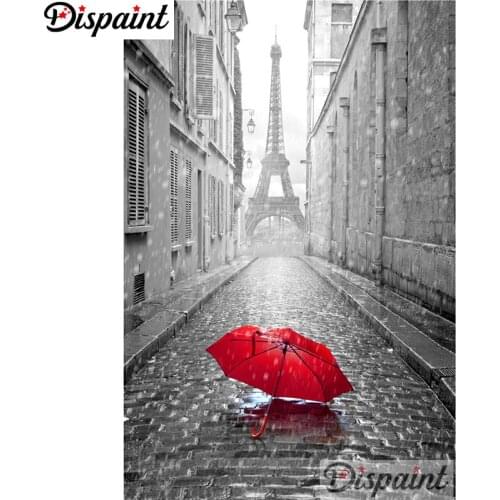 Dispaint Full Square/Round Drill 5D DIY Diamond Painting "Paris Tower scenery" Embroidery Cross Stitch 5D Home Decor A10301