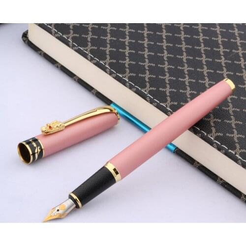 Office Metal Fountain Pen Matte PINK Gift Dragon Golden Stationery School Supplies Writing
