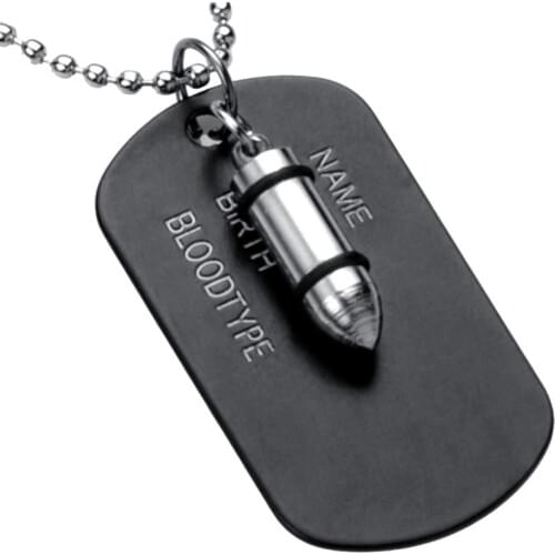 Stainless Steel Necklace Pet Blank Name Identification Card Printing Military Dog Tag Promotion Gift