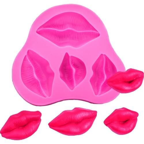 Food grade 3D fondant cake silicone mold mouth shaped for polymer clay chocolate pastry soap candy making decoration tools F1226