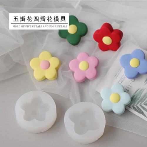 Five petal flower silicone mold Four petal flower car aromatherapy plaster mold Plaster DIY material mold