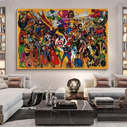 Superhero X-Men Fantastic Four Posters Avengers Modern Print Wall Art Kids Room Decor Canvas Painting for Living Room Decoration