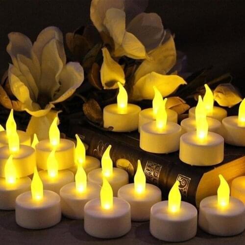 3pcs LED Flickering Tealight Candles Flameless Tea Light Long Lasting Look Like Real Flicker Candles Wedding Xmas Fun Party
