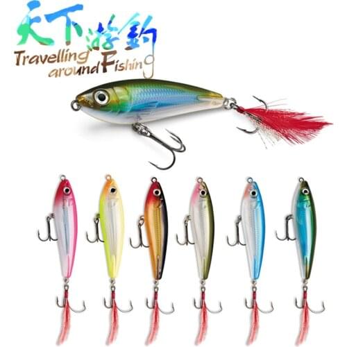 TAF Pencil Bait 80mm 12g Sinking Fishing Lure Treble Hook 3D Eyes Isca Artificial Saltwater Hard Bait Wobblers Swimbait Tackle