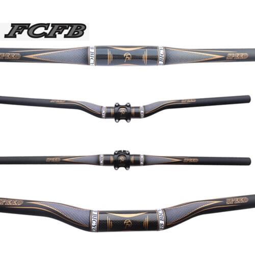 Carbon handlebar FCFB gold matt glossy Mountain Bike 3K+UD Carbon Bicycle Handlebar Flat Handle Bar Full Carbon MTB Handlebars