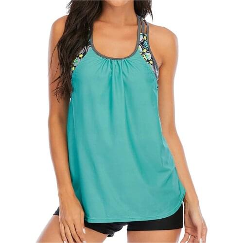 TELOTUNY Womens swimsuits Women Printed Patchwork Bikini Push-Up Padded Swimwear Set 2021 New Summer Vest Tops Beachwear