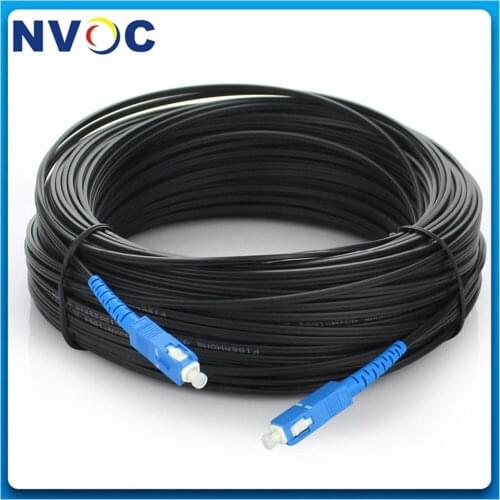 100M 1core FTTH Outdoor Fiber Optic Drop Cable Patch Cord SC/UPC to SC/UPC G657A1 LSZH Jacket Simplex SM Fiber Optic Jumper
