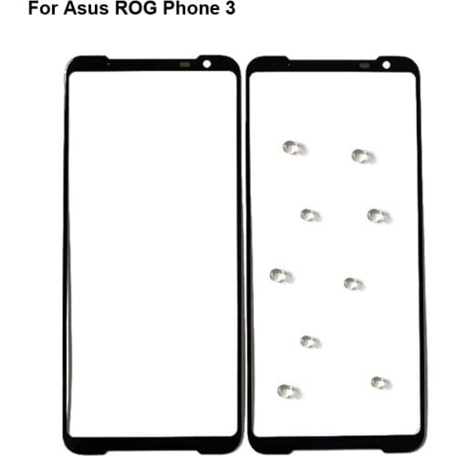 2PCS For Asus Rog Phone 3 Front LCD Glass Lens touchscreen rog3 ZS661KL Touch screen Panel Outer Screen Glass without flex