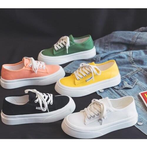 2021 Spring Autumn New Fashion Women Shoes Woman Platform Shoes Solid Colour Canvas Shoes Women Casual Shoes Sneakers