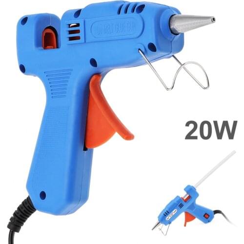 20W Hot Melt Glue Gun With 7mm Glue Sticks Industrial Mini Guns Thermo Electric Heat Temperature Repair Tool DIY 110-240V