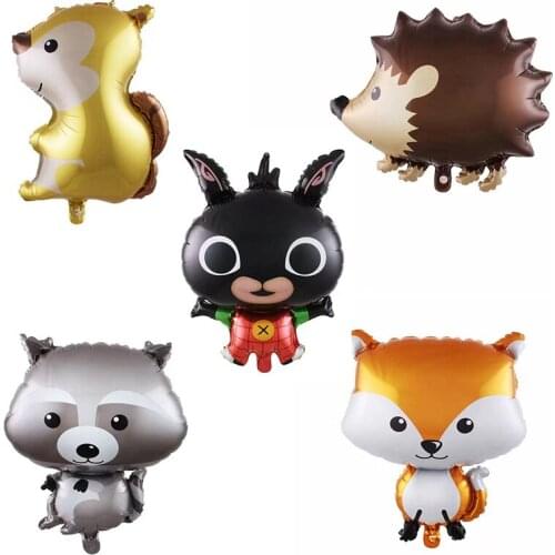 5pcs Large Party Balloons Animal Fox Squirrel Hedgehog Air Helium Balloon Kids Birthday Party Decor Baby Shower Supplies