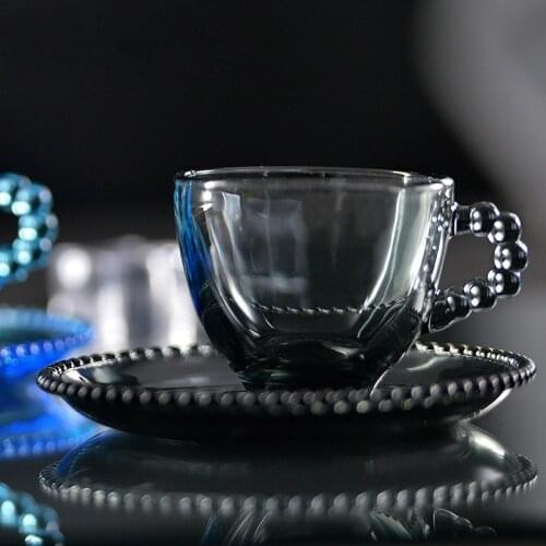 50ml Glass Cup Dish Set European Coffee Cup Mini Tea Cup with Dish