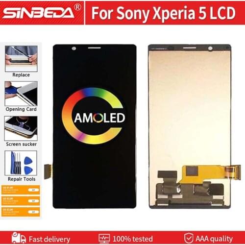 6.1" Original LCD For Sony Xperia 5 Display Touch Screen Digitizer Assembly Replacement Parts For Sony X5 lcd J8210 J8270 J9210