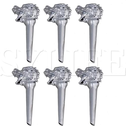 6pcs 35x8mm Silver Dragon Head Guitar Strings Fixed Cone Bridge Pins