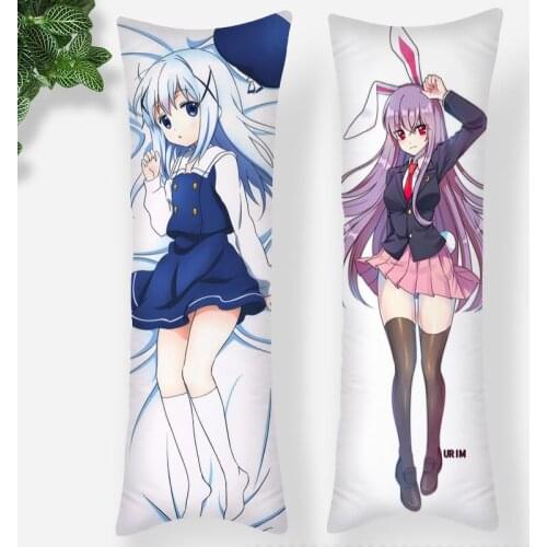 Is The Order A Rabbit Anime Body Pillow Case 3D Double-Sided Print Silk Smooth Soft Fabric Pillow Cover For Boys Girls Gift 0618