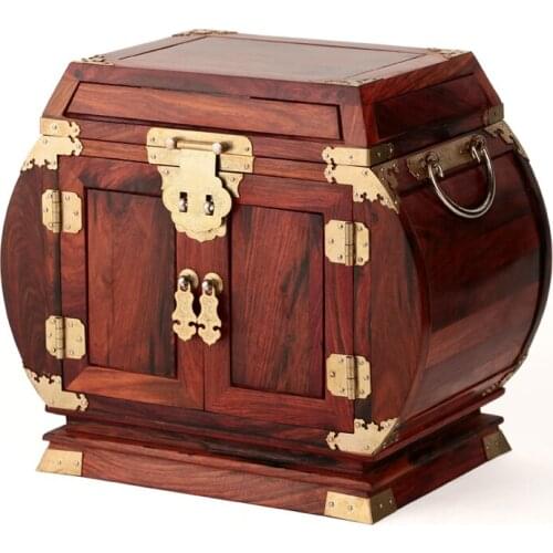 Rosewood rosewood wooden jewelry box jewelry box wood wedding oversized plain chest mirror lock