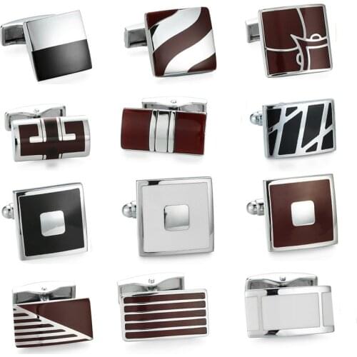 French fashion brand shirts Cufflinks glazed craft style / Red Plaid Cufflinks classic retro pattern free shipping