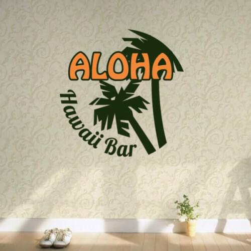 Hawaii Bar Travel The Word Landmark Wall Sticker Wedding Decor Vinyl Waterproof Wall Sticker Wallpaper Wall Decal