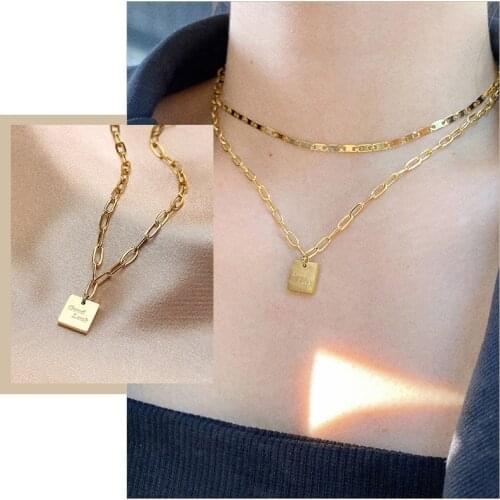 Good Luck Choker Necklaces for Women, Anti Allergy Stainless Steel Metal Links Collar Jewelry, Birthday Party Gift for Her