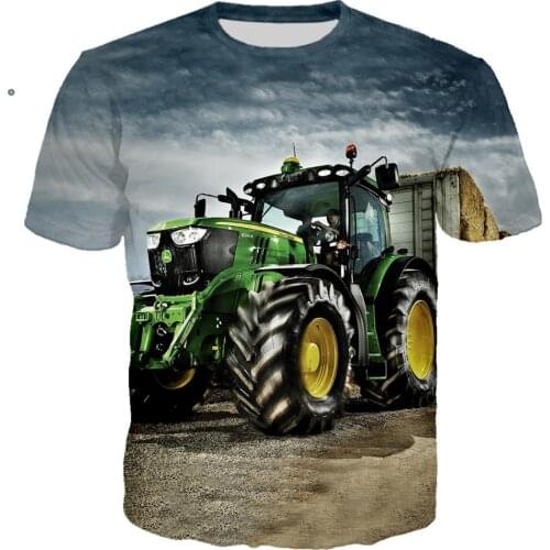 Harajuku 3D print Hipster Summer T-shirt shirts streetwear T- shirt tractor fashion car Boy tshirt children Short Sleeve Tee top