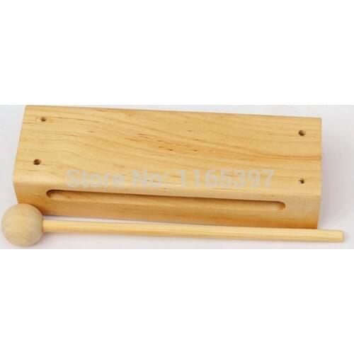 Fine 1pc children kids natural Wooden traditional AGOGO beater guiro scraper percussion early musical education instrument