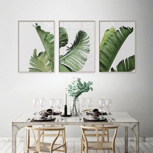 Canvas Painting living room cuadros decoracion Nordic Poster Green Banana Plants leaves modern minimalist Modular Pictures