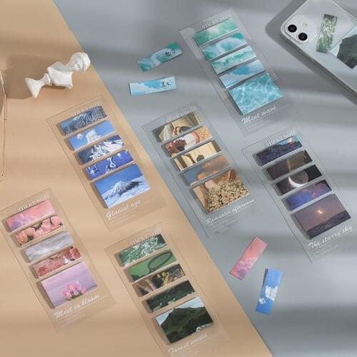 100 pcs Nature Diary Series Sticky Notes Memo Pad Diary Stationary Flakes Scrapbook Decorative flower N Times Sticky Bookmarks