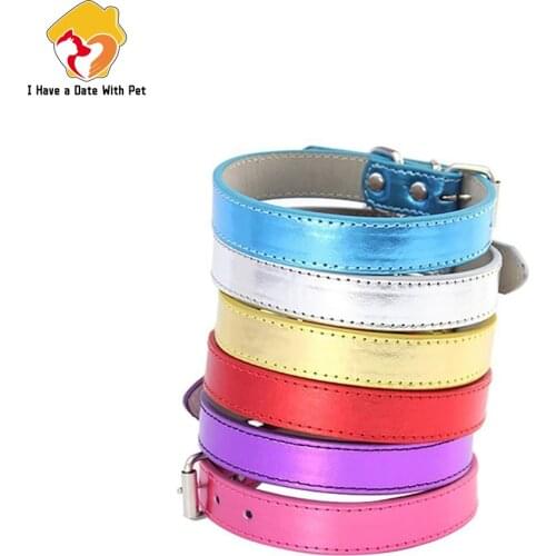 Pet supplies Bling Leather Dog Collar Cat Collar adjustable Strap Puppy Leashes for Small Large Dog Accessories XS/S/M/L Pink