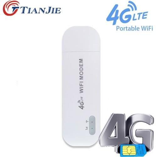 TIANJIE 4G Modem USB Dongle Mobile 150 Mbps Network Adapter Cat 3 Broadband Unlocked Universal Wireless with SIM Card Slot