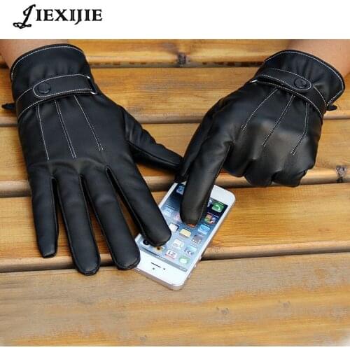 Fashion NEW High quality wash gloves Mens PU thickening antiskid warm autumn winter gloves Road glove 2017 jxj-138