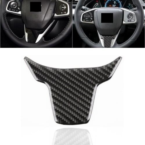 Carbon Fiber Steering Wheel Bottom Decor Cover Stickers for honda civic 10th gen 2020 2019 2018 2017 2016 stickers