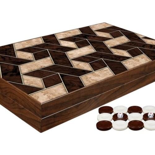 Backgammon Board Game The Wooden Modern Geometric Trendy Big Size Backgammon Full Game Set Board Game Setl Gift for Boyfriend