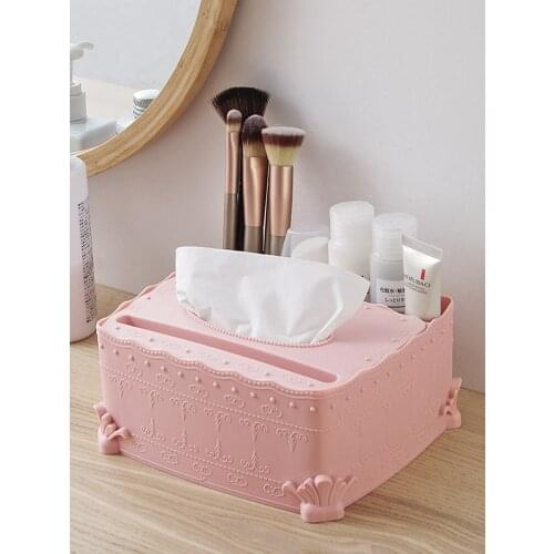 Table top European carved paper towel box tea table side carton napkin carton remote control suction carton storage box