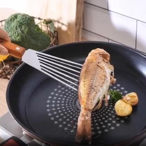 Stainless Steel Spatula Multifunctional Convenience Household Cooking Shovel Slotted Turner for Steak Fish Bread