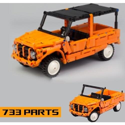 New 733PCS Mehari Orange Supercar Racers Vehicles Sports Car Fit MOC-29654 HighTech Model Building Blocks Bricks Toys Gift Kid