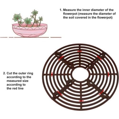 Plastic Plant Pot Grid Cuttable Size Flower Pot Cover Flower Plant Protector Brown Grid Frame Plant Pot Soil Guard Baby Safety