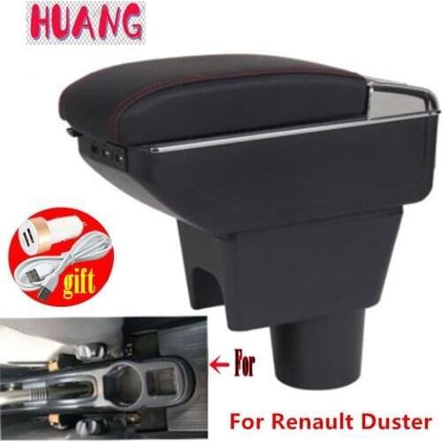 For Renault duster Armrests Box dedicated For Renault duster Retrofit parts Armrest box Storage box with USB LED light