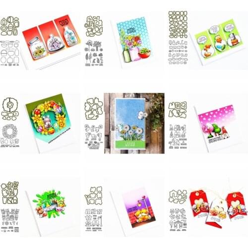 Stamps And Dies 2020 For diy Scrapbooking Photo Album Flowers Animals Bottles