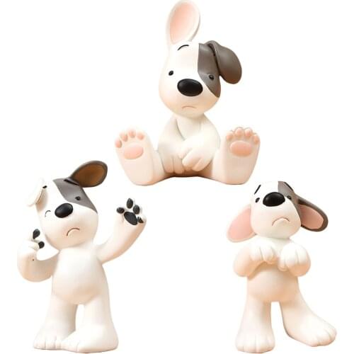 Modern Puppy Figurine Sculpture Dog Ornament Statue Desktop Decor Crafts
