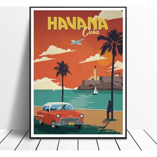 VINTAGE HAVANA Painting Canvas poster Wall Art Pictures for Living Room Home Decoration No Frame