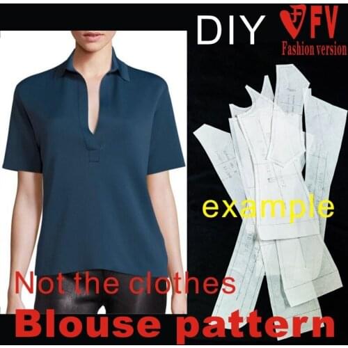 Short-sleeved shirt pattern Ladies blouse cutting drawing 1:1 Garment making pattern BCY-100