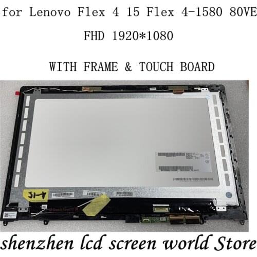LCD Touch screen Digitizer Display Assembly for Lenovo Flex 4 15 Flex 4-1580 80VE Flex 4-1570 80SB with Bezel