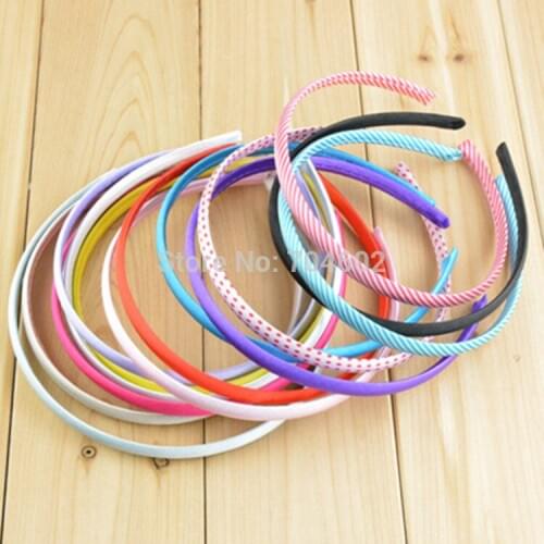 10mm Satin solid Headbands Girls hair band kids' hair accessories 50pcs/lot H023