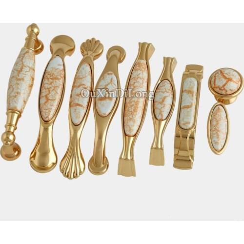 Elegant 10PCS European Rural Style Ceramic Kitchen Door Furniture Handles Cupboard Drawer Wardrobe Cabinet Pulls Handles & Knobs
